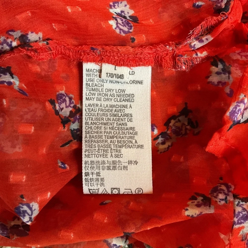 Free People “Flowers of December” Blouse Size Large